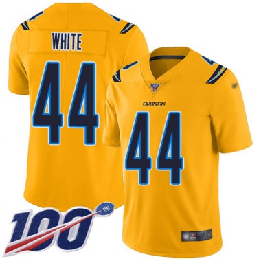 Los Angeles Chargers NFL Football Kyzir White Gold Jersey Men Limited 44 100th Season Inverted Legend